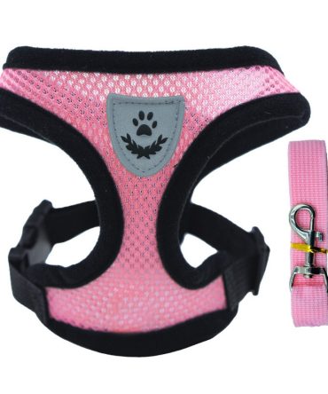 Arnés Para Perros-Tejido de Malla Transpirable Rosa Claro