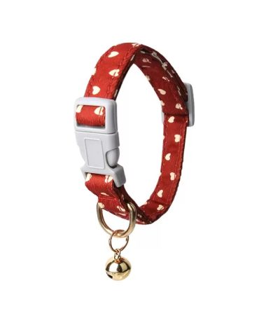 Collar para Perro con Cascabel Motivo de Corazón Rojo