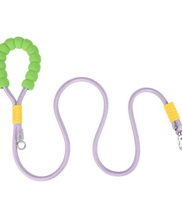 Correa para Perro Grande Agarre Suave Verde/Púrpura