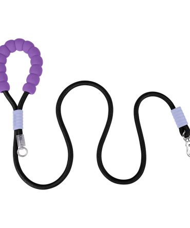 Correa para Perro Grande Agarre Suave Púrpura/Negro