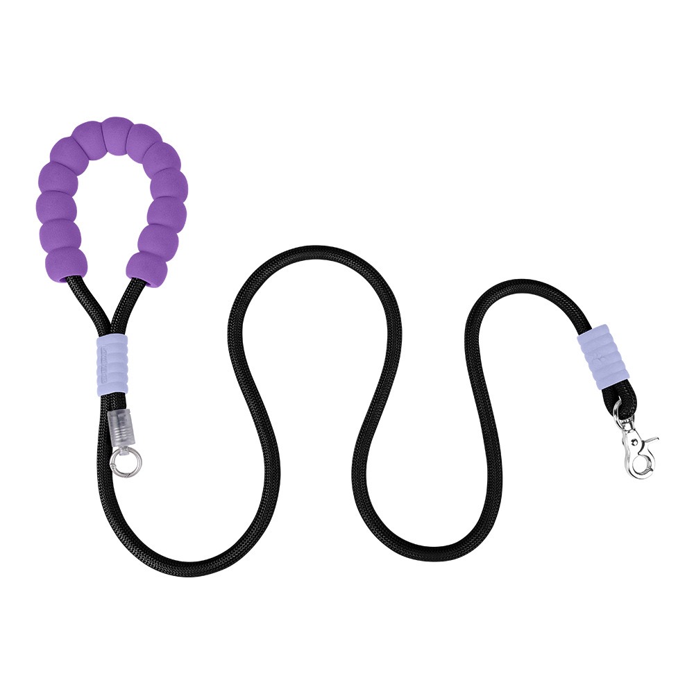 Correa para Perro Grande Agarre Suave Púrpura/Negro