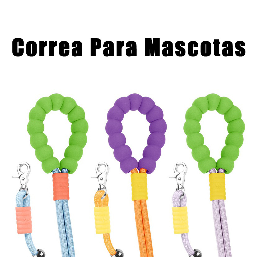 Correa para Perro Grande Agarre Suave Púrpura/Negro - Imagen 5