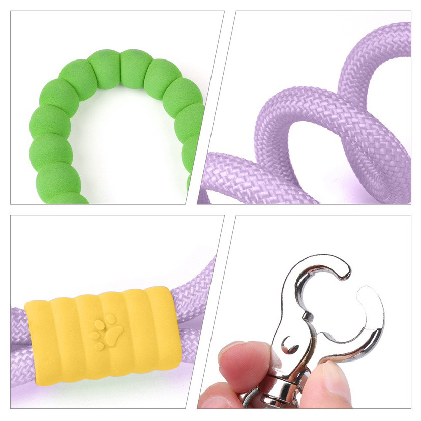 Correa para Perro Grande Agarre Suave Púrpura/Negro - Imagen 3