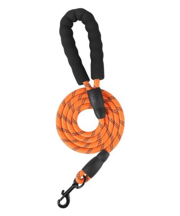 Correa para Perros Reflectante 1.5M Agarre Suave Naranja
