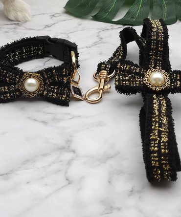 Collar de perro de moda para mascotas Negro