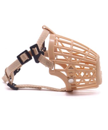 Bozal para perros antimordida antilamido para comida/bebida desordenada transpirable no abrasivo marrón claro