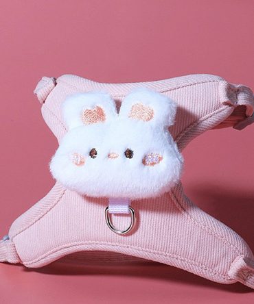 Arnés para Perros y Gatos con Muñeco de Conejo Rosa