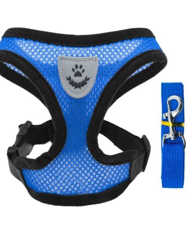 Arnés Para Perros-Tejido de Malla Transpirable Azul