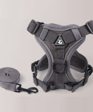 Arnés para Perros Estilo Clásico con Bandas Reflectantes Gris