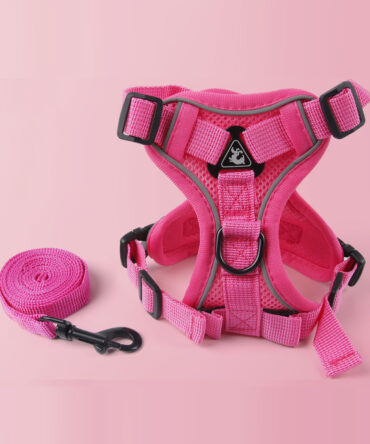 Arnés para Perros Estilo Clásico con Bandas Reflectantes Rosa